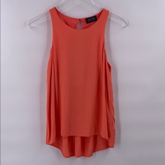 Astr pleat back swing tank top Coral - Picture 4 of 7